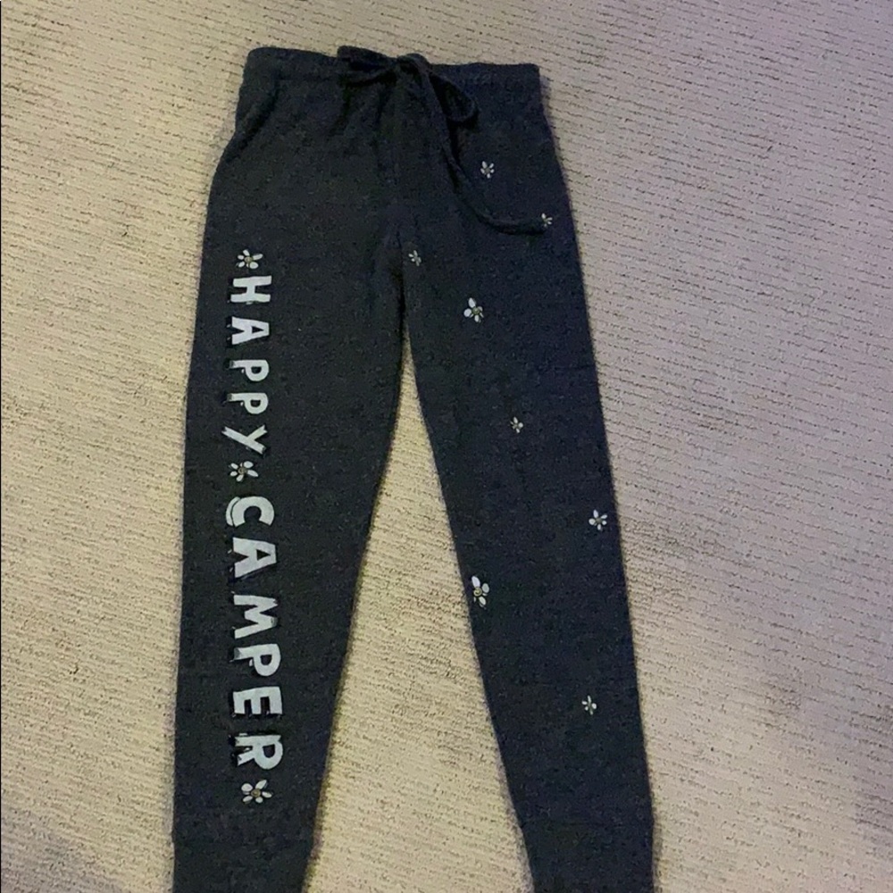 “happy camper” sweatpants